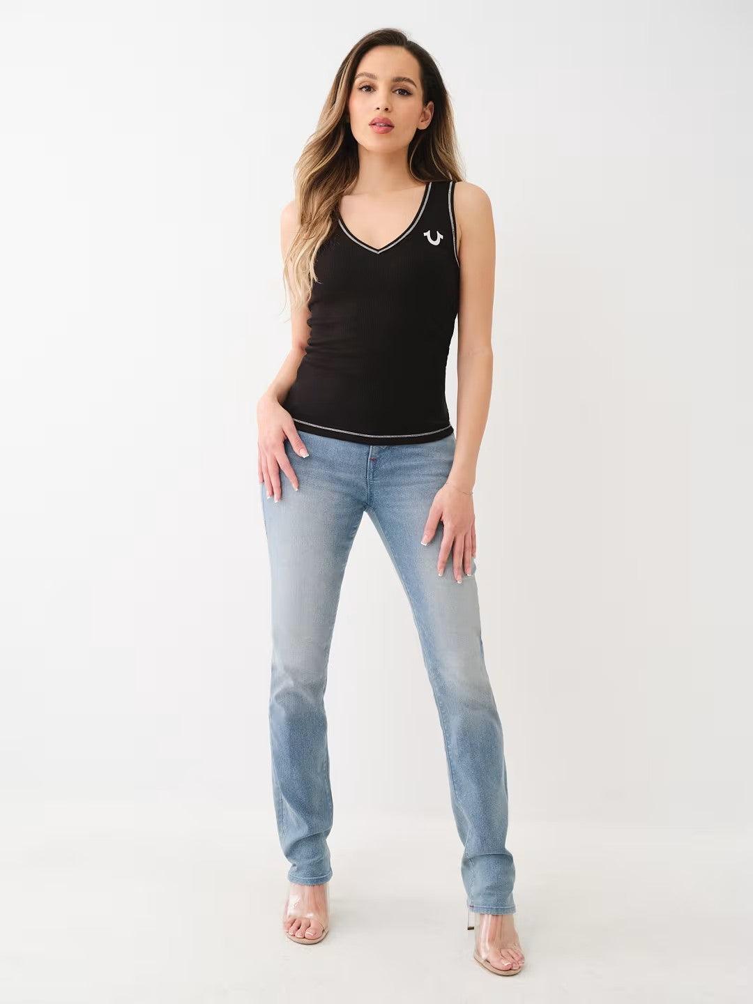 CONTRAST STITCH V NECK TANK - TRUE RELIGION MEXICO