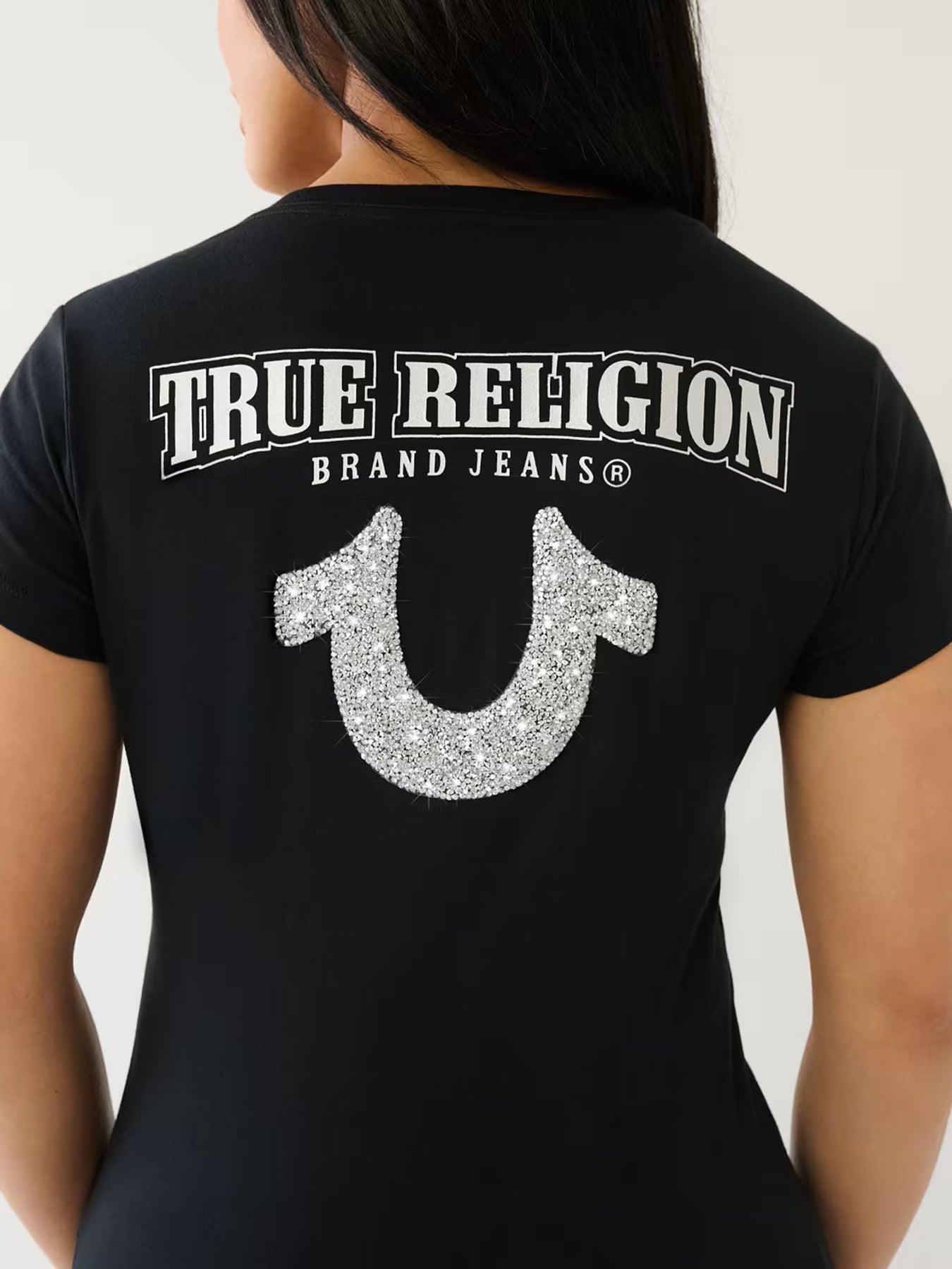 CRUSHED CRYSTAL TR V NECK TEE - TRUE RELIGION MEXICO