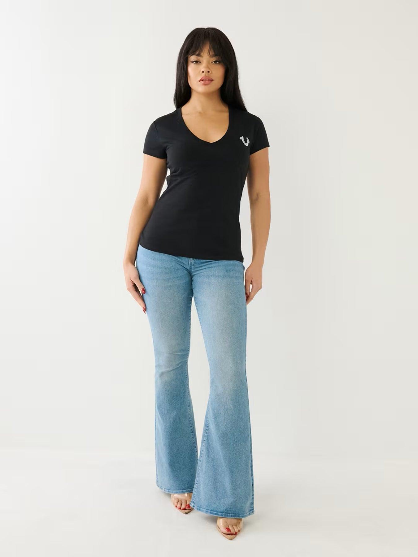 CRUSHED CRYSTAL TR V NECK TEE - TRUE RELIGION MEXICO