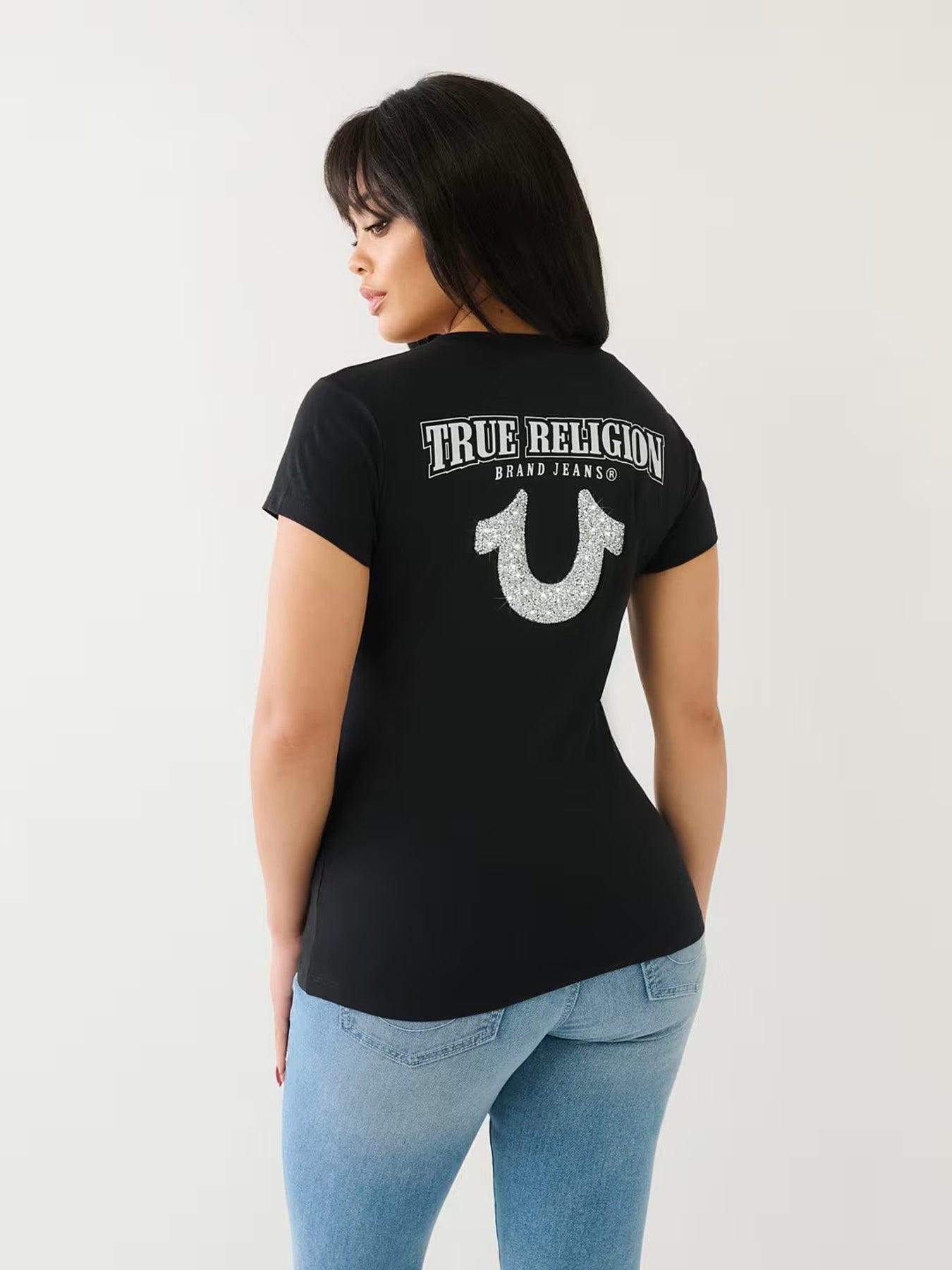 CRUSHED CRYSTAL TR V NECK TEE - TRUE RELIGION MEXICO