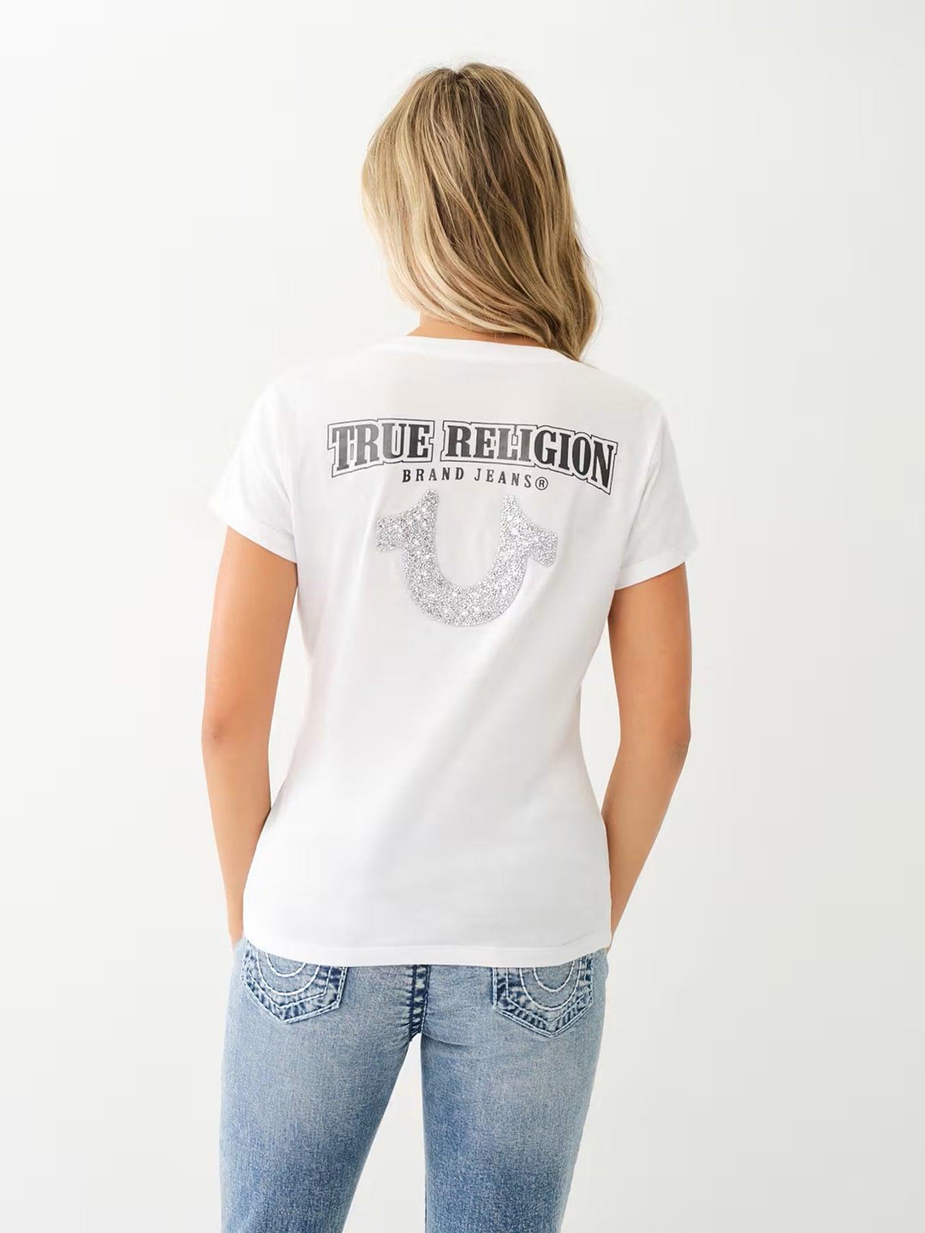 CRUSHED CRYSTAL TR V NECK TEE - TRUE RELIGION MEXICO