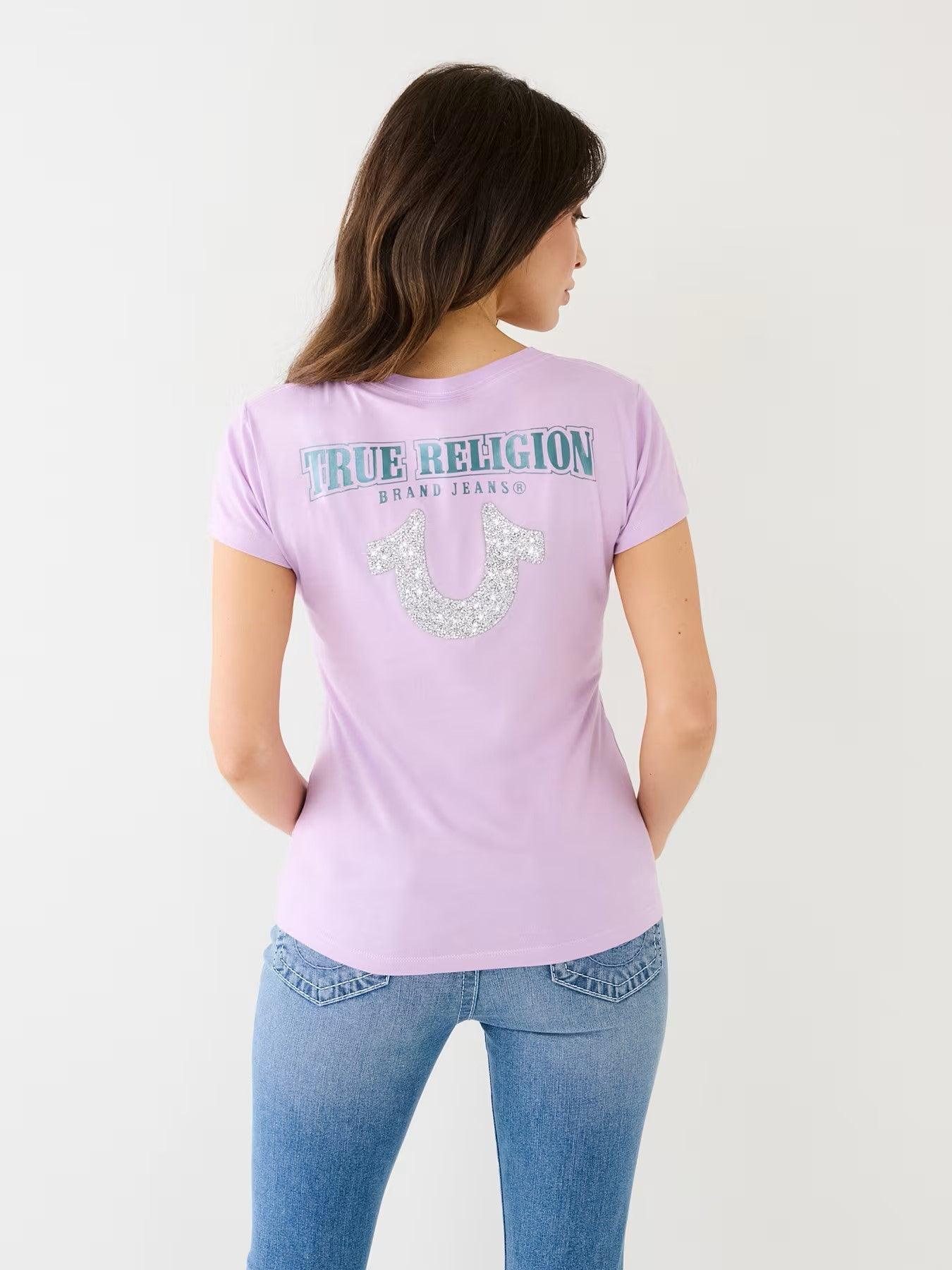 CRUSHED CRYSTAL TR V NECK TEE - TRUE RELIGION MEXICO