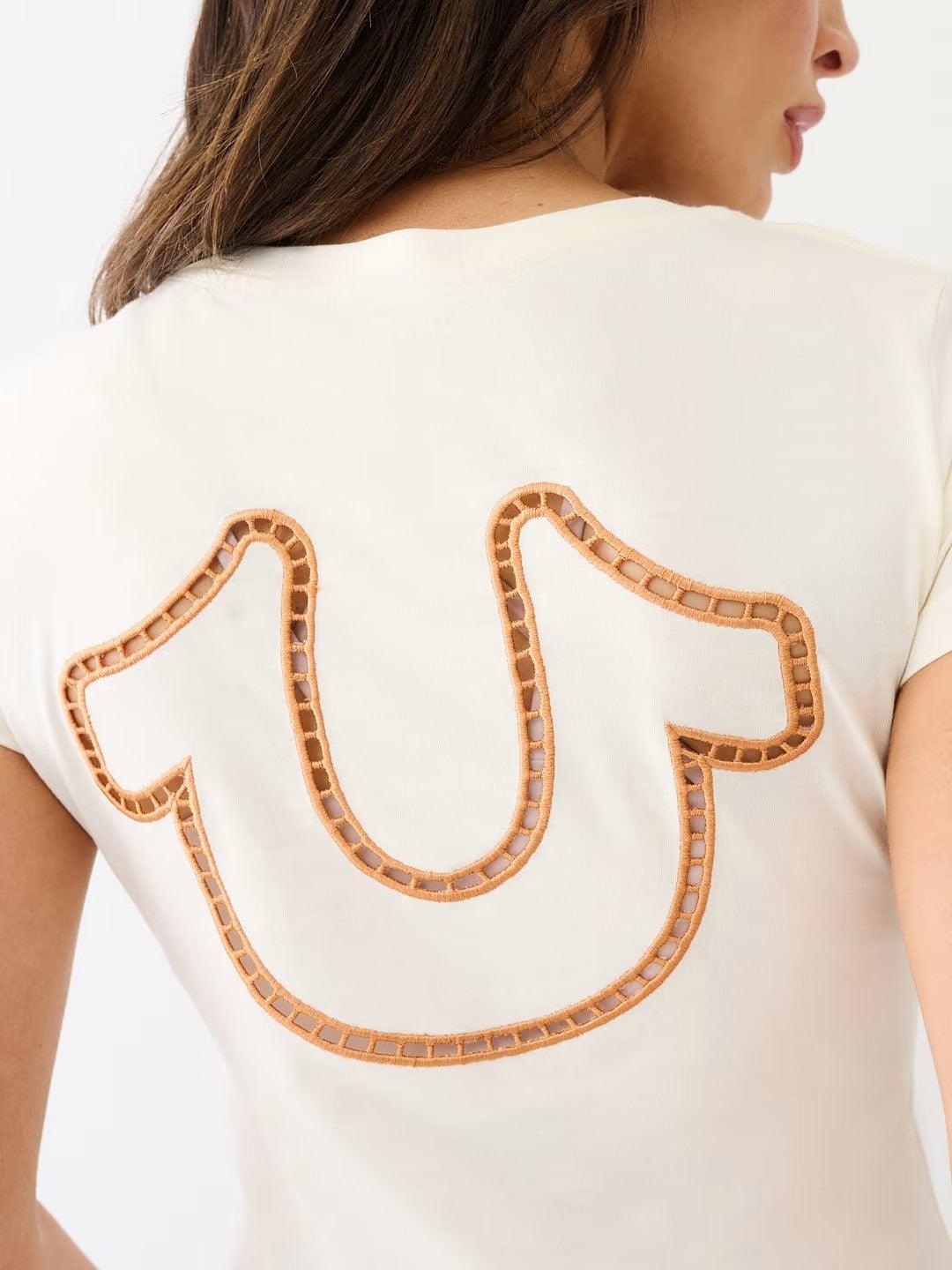 CUT OUT LUREX HS V NECK TEE - TRUE RELIGION MEXICO