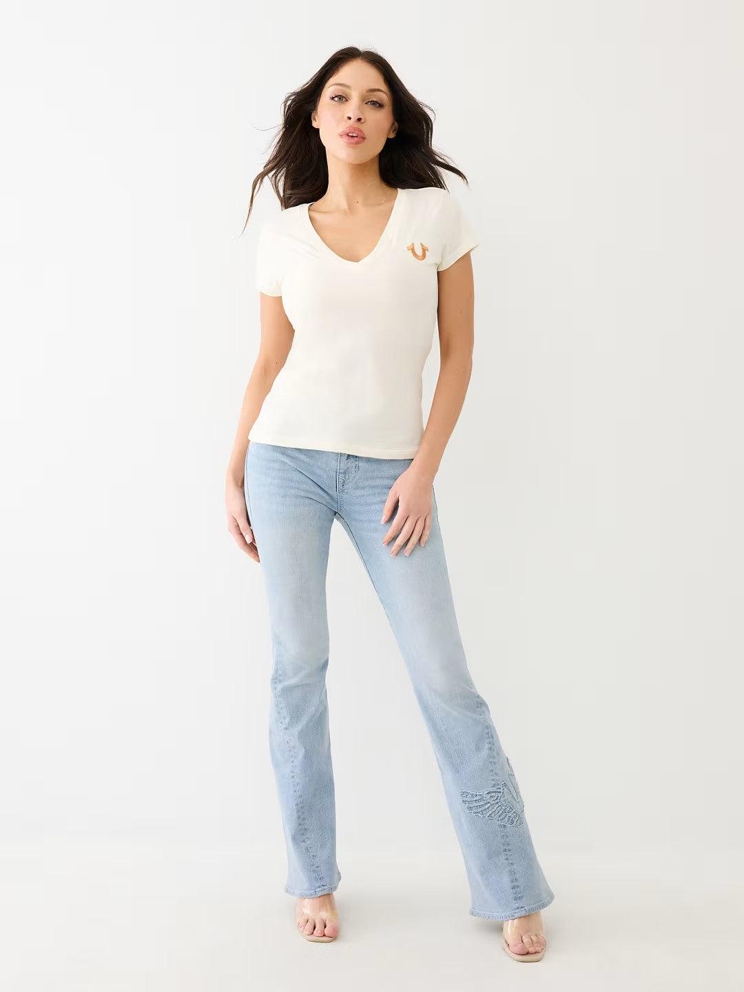 CUT OUT LUREX HS V NECK TEE - TRUE RELIGION MEXICO