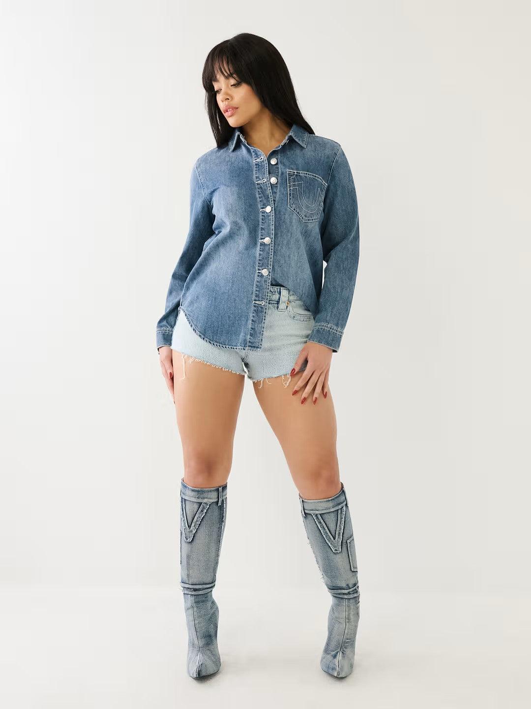 SRS LOGO DENIM SHIRT - TRUE RELIGION MEXICO