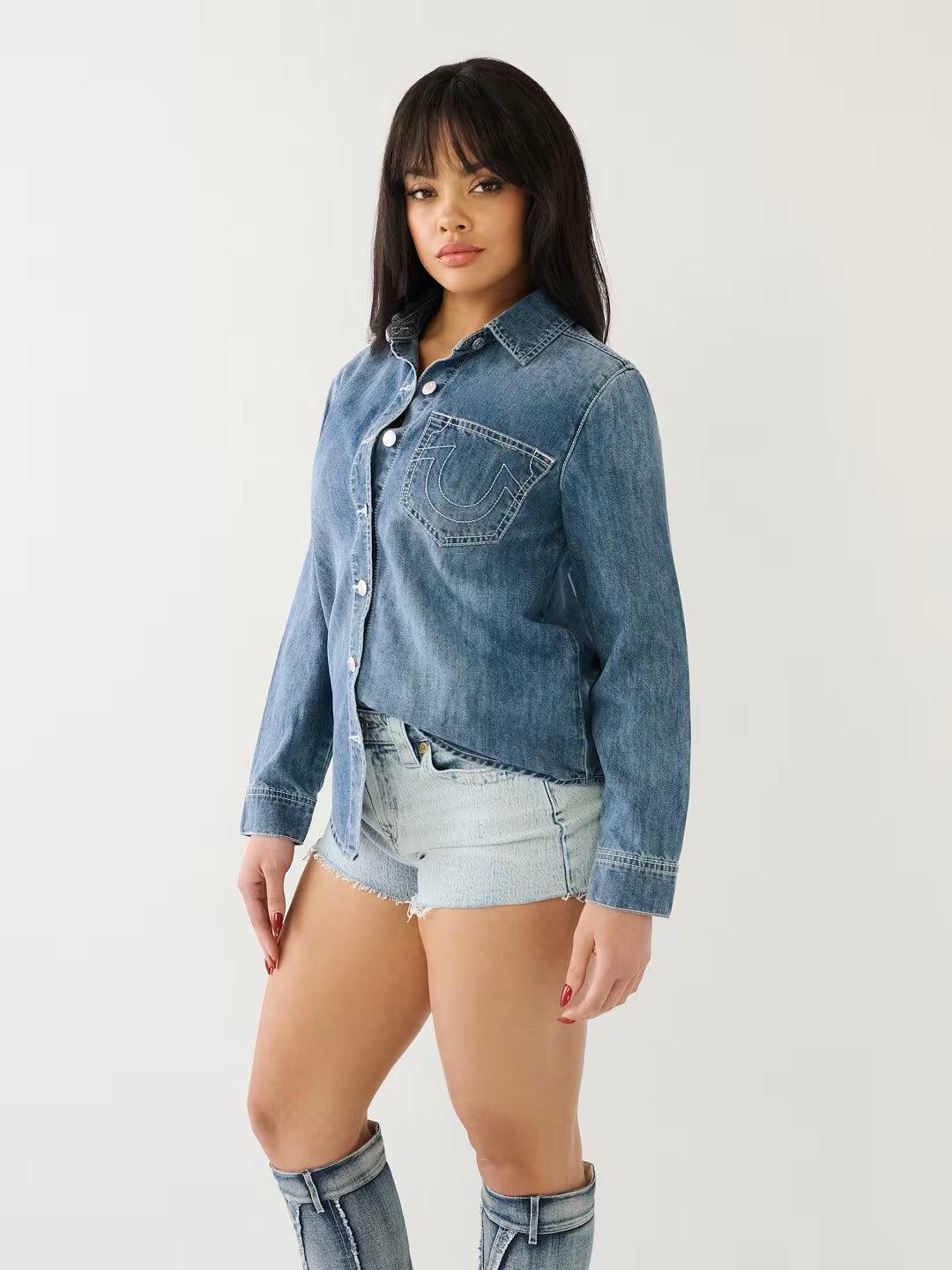 SRS LOGO DENIM SHIRT - TRUE RELIGION MEXICO