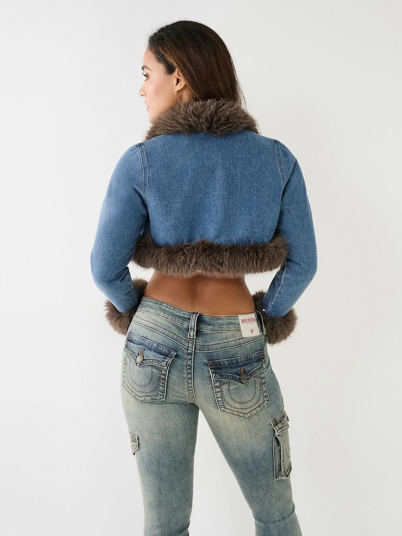 FUR TRIM DENIM JACKET