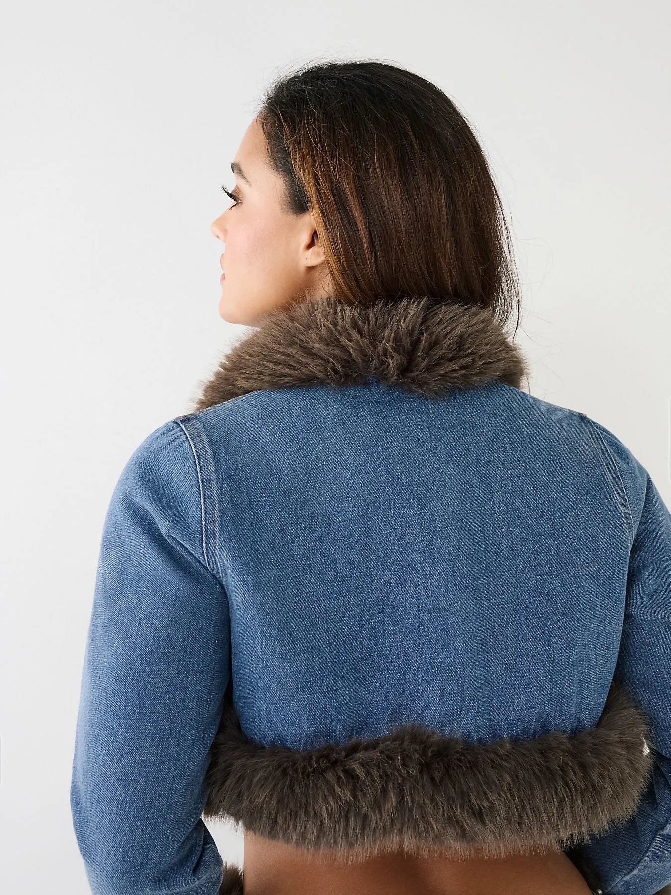 FUR TRIM DENIM JACKET