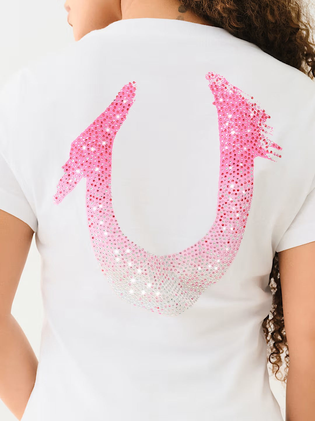 HS OMBRE CRYSTALS V NECK TEE