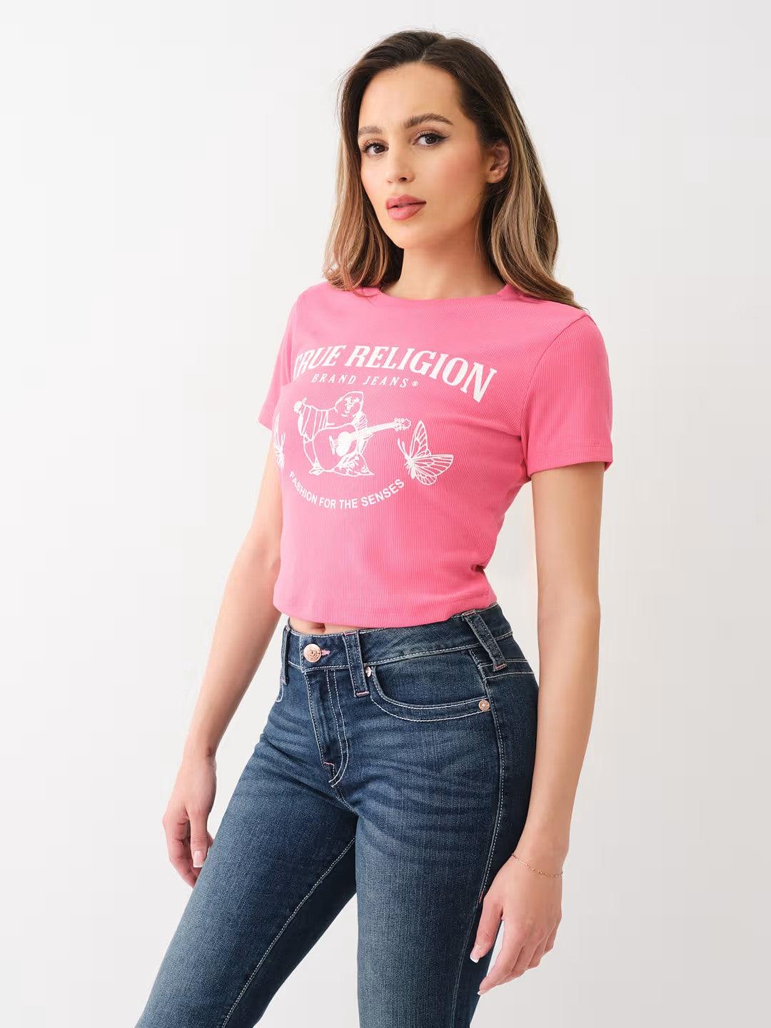 BUTTERFLY BUDDHA RIB BABY TEE - TRUE RELIGION MEXICO