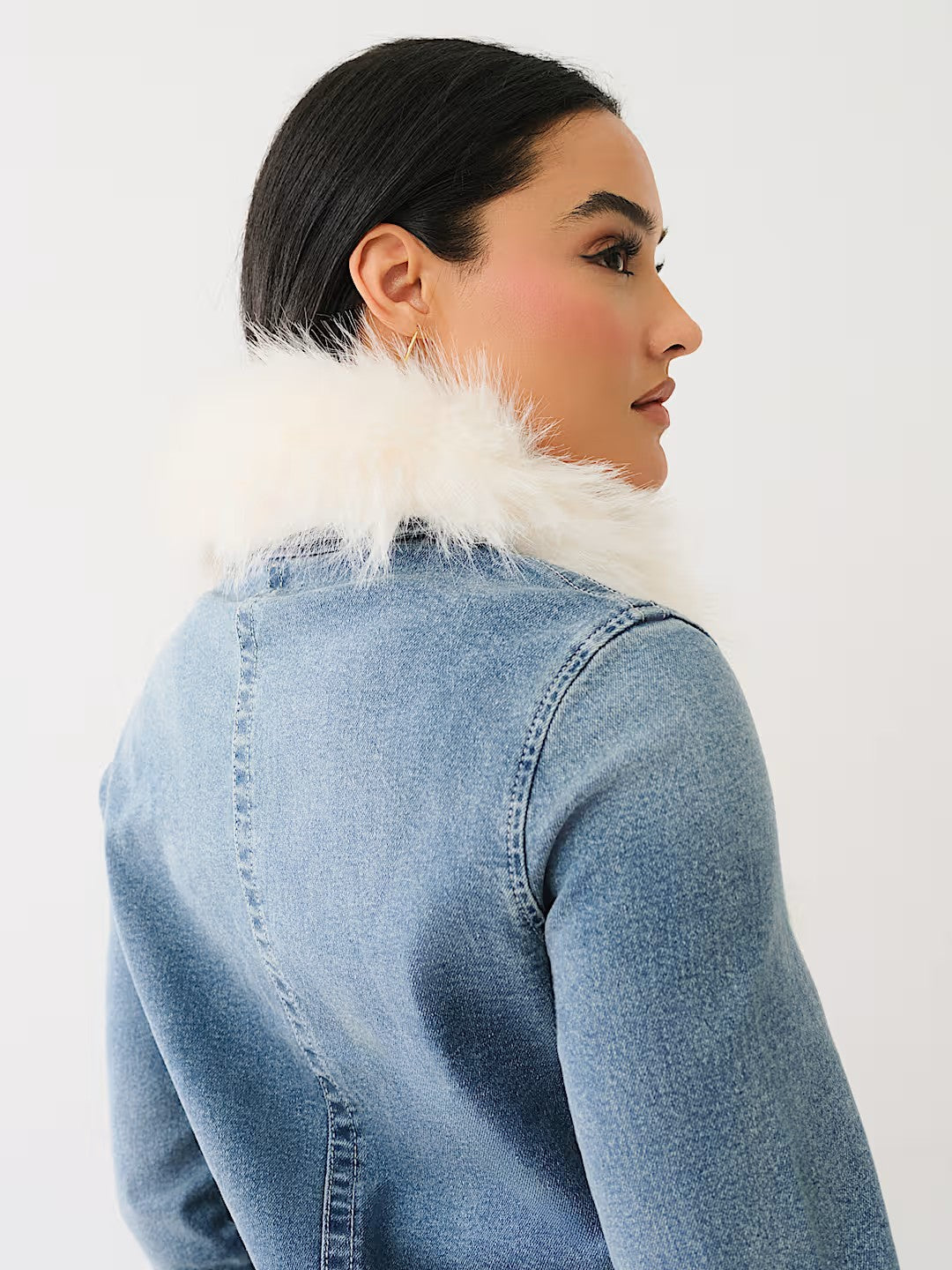 FUR TRIM DENIM JACKET