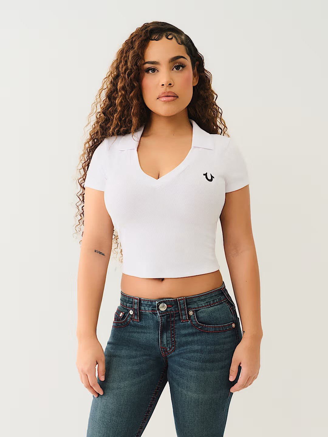 HS POLO DEEP V RIB TOP