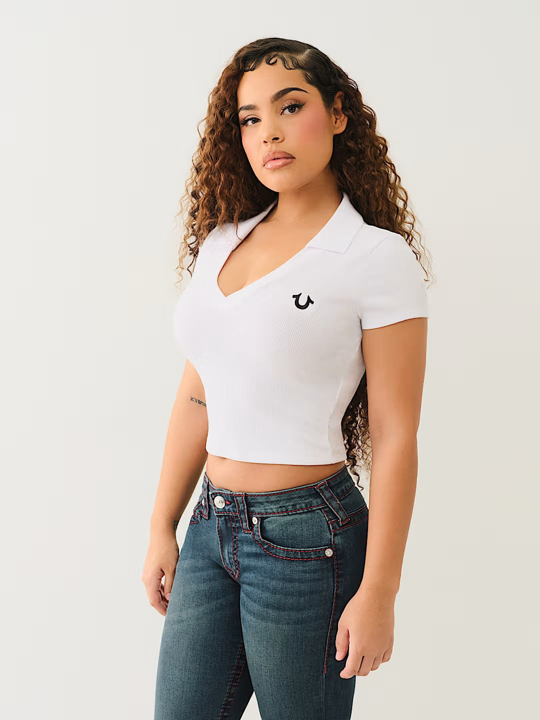 HS POLO DEEP V RIB TOP