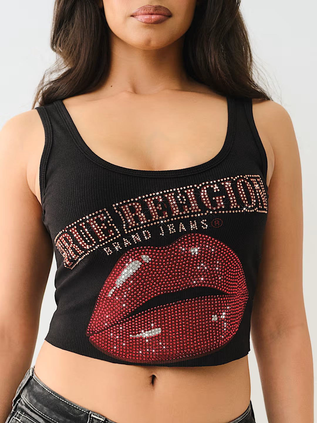 CRYSTAL LIPS RAW HEM TANK