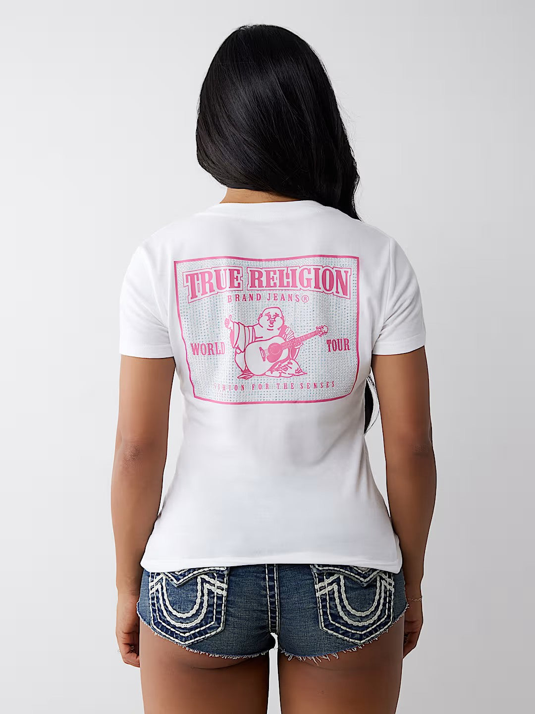 CRYSTAL SRS V NECK TEE
