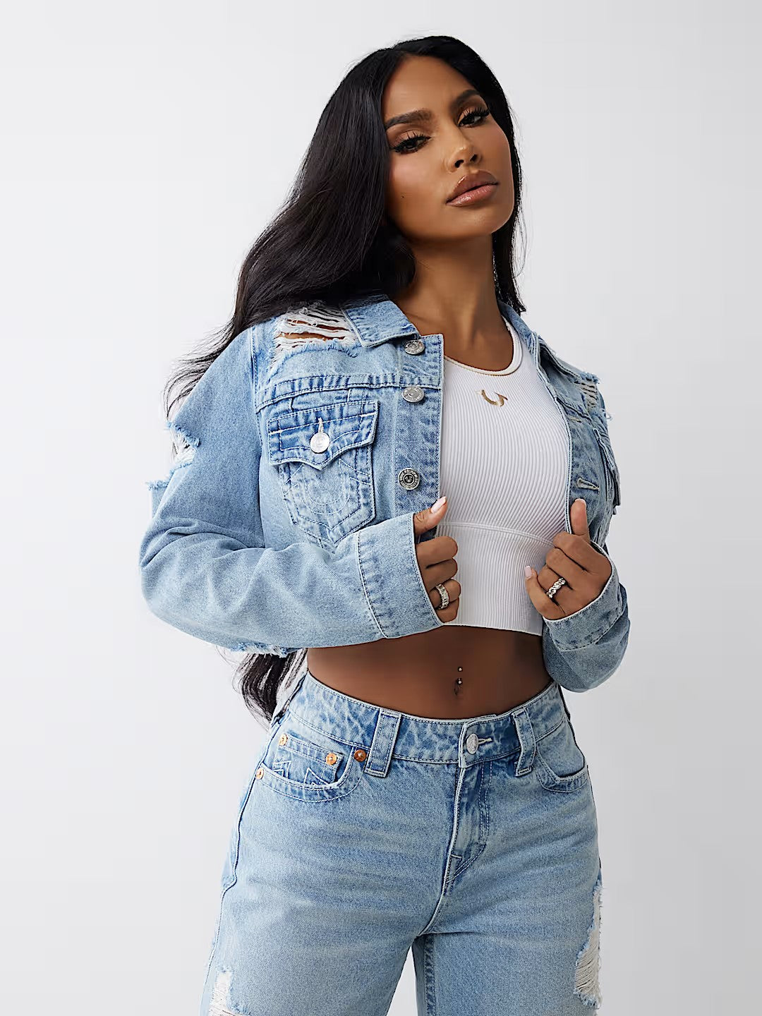 HEAVILY DESTROYED CROP JACKET