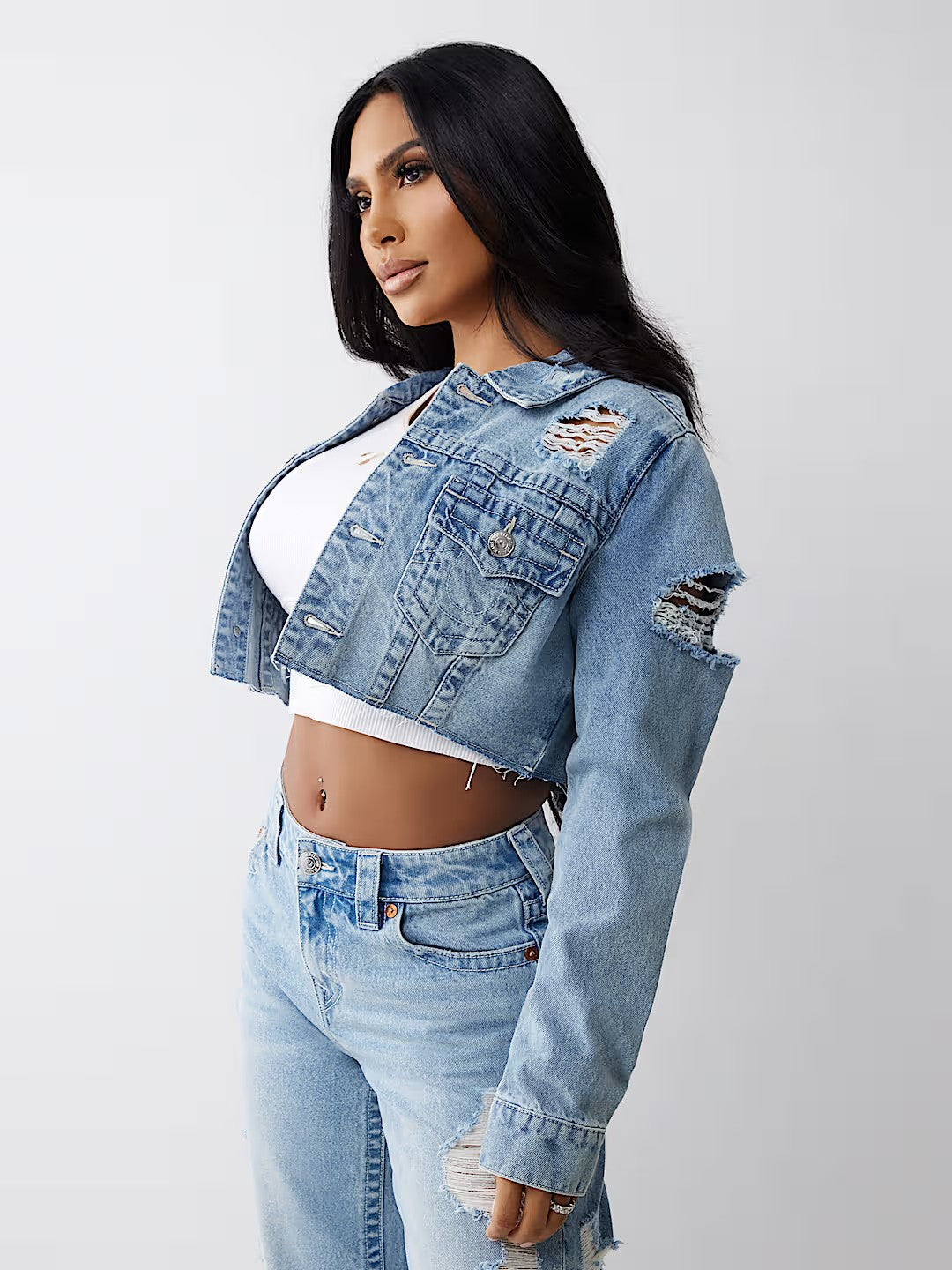 HEAVILY DESTROYED CROP JACKET