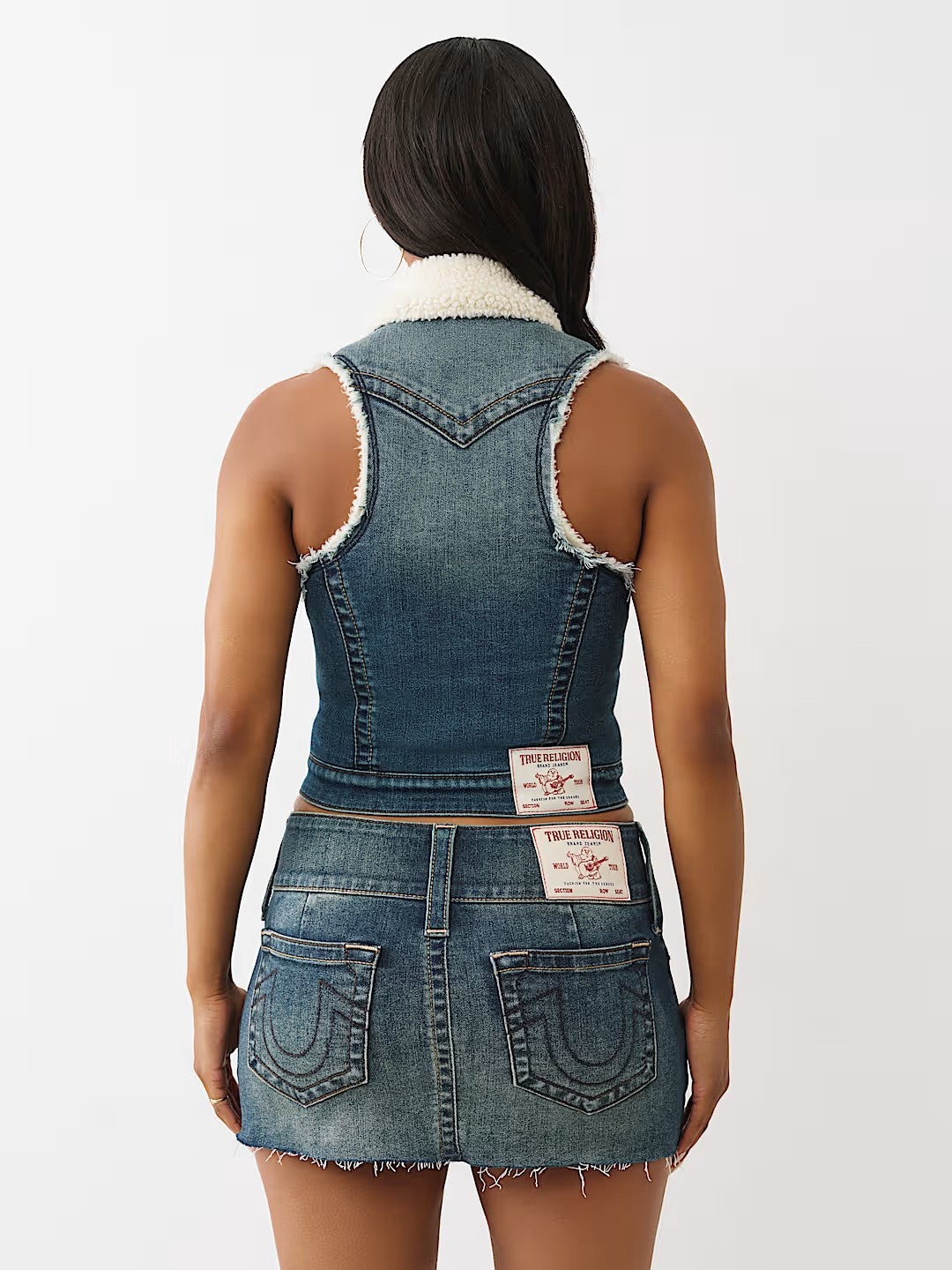 SHRUNKEN SHERPA DENIM VEST