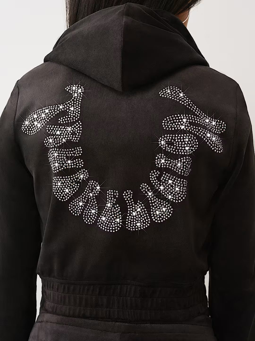CRYSTAL VELOUR ZIP HOODIE