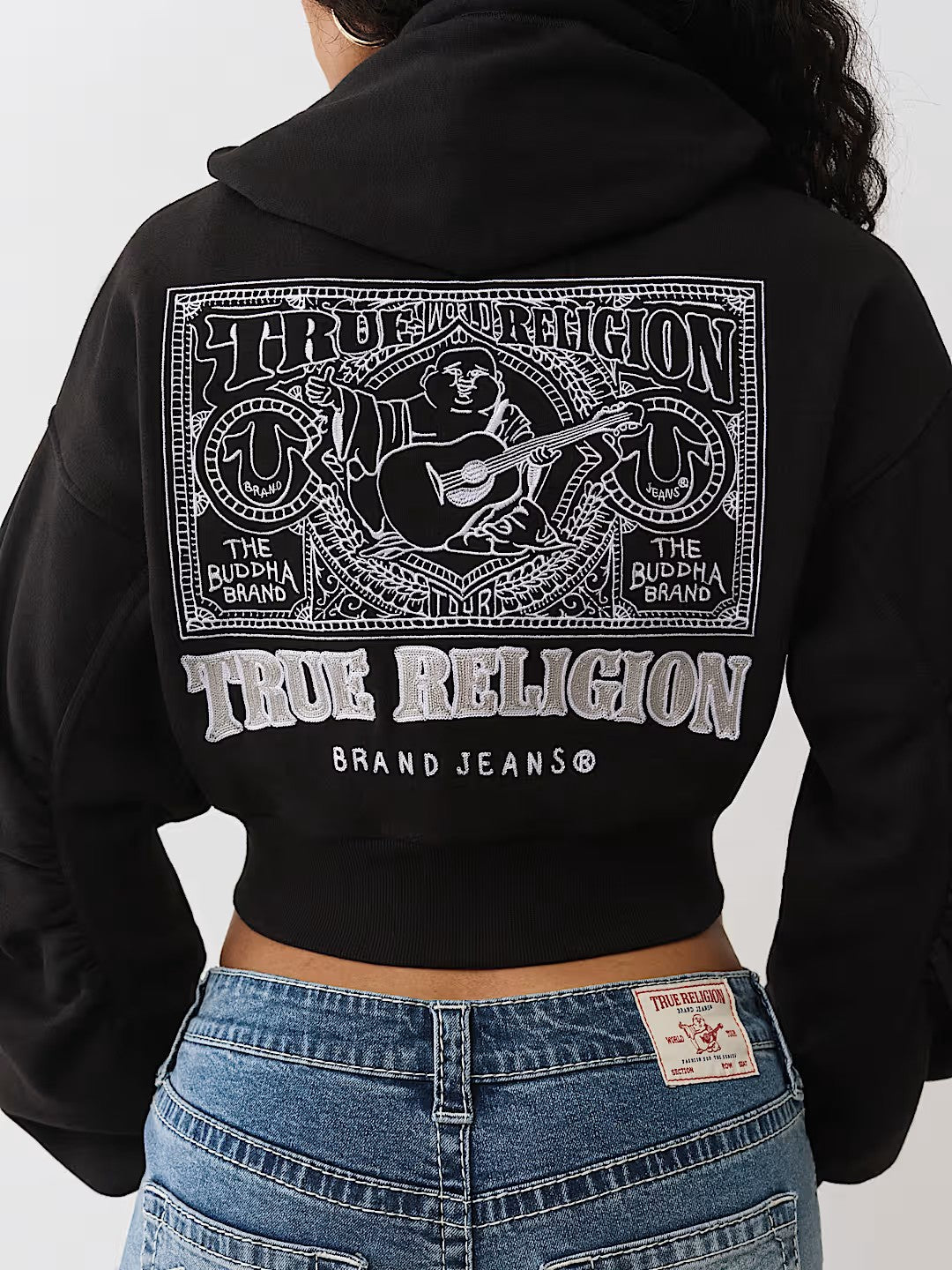 BUDDHA RUCHED SLVS ZIP HOODIE