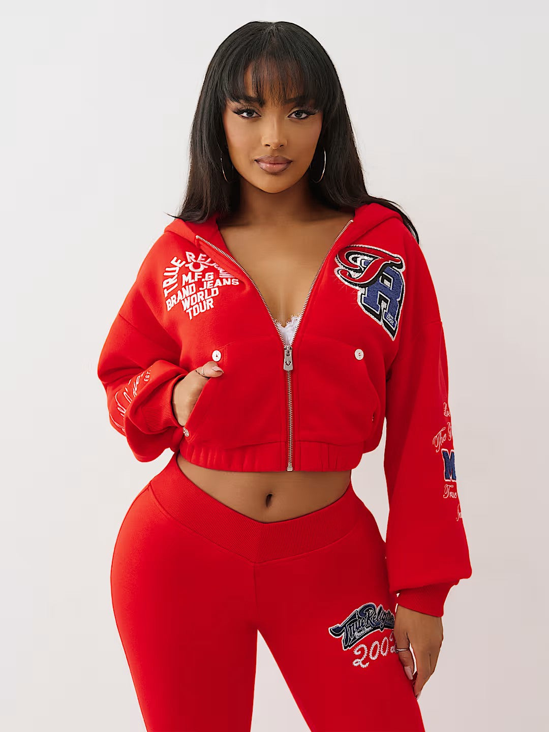 CRYSTAL PATCHED ZIP HOODIE