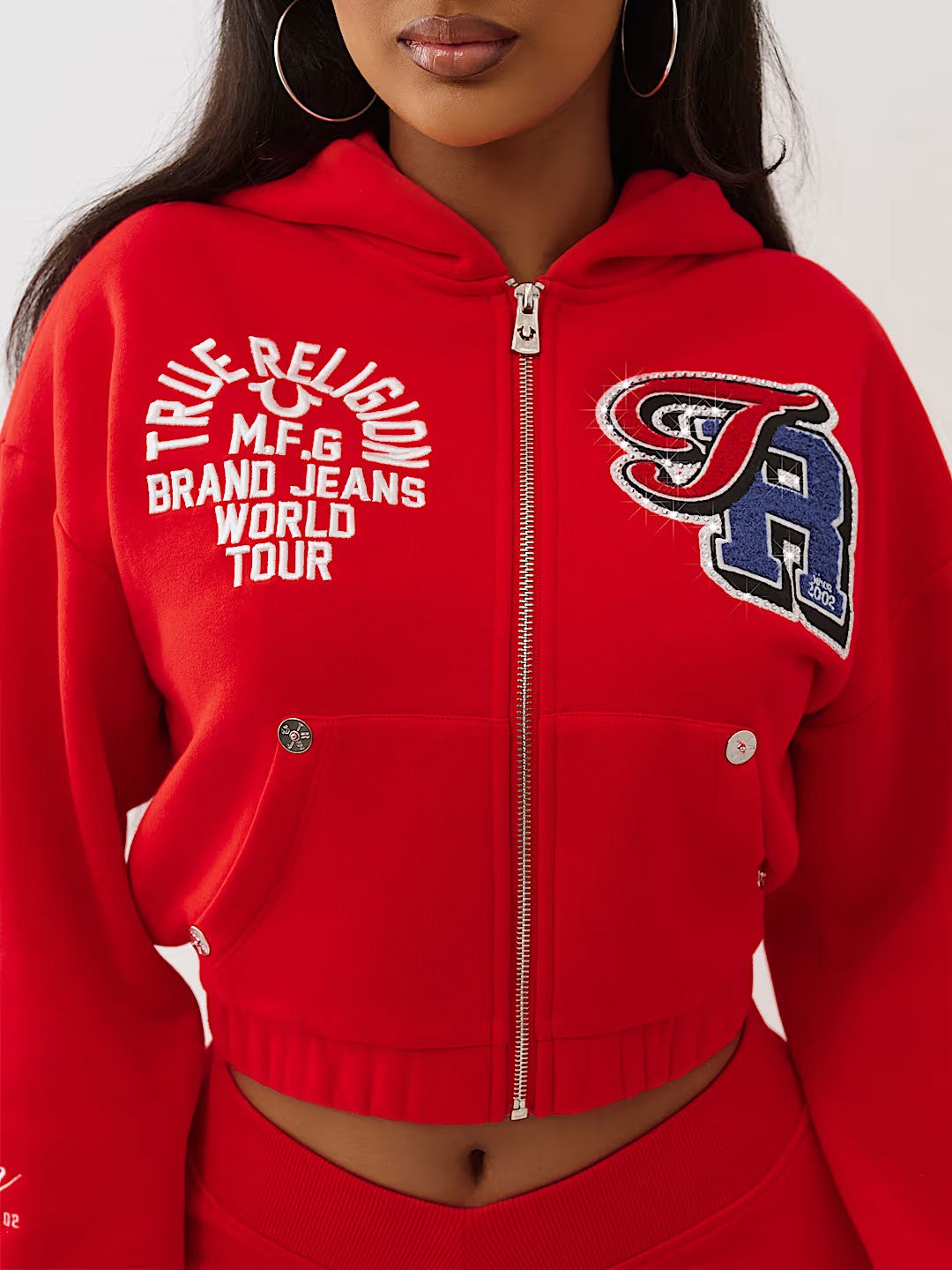 CRYSTAL PATCHED ZIP HOODIE