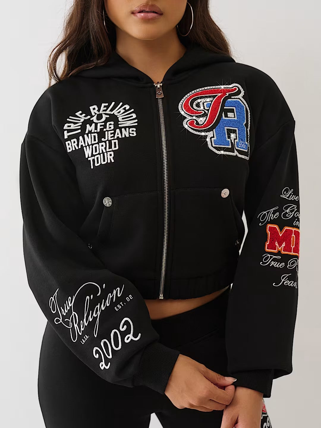 CRYSTAL PATCHED ZIP HOODIE