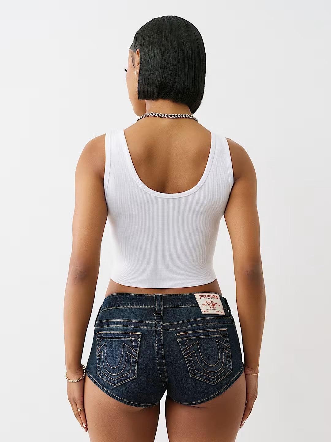 CRYSTAL RIB CROP TANK