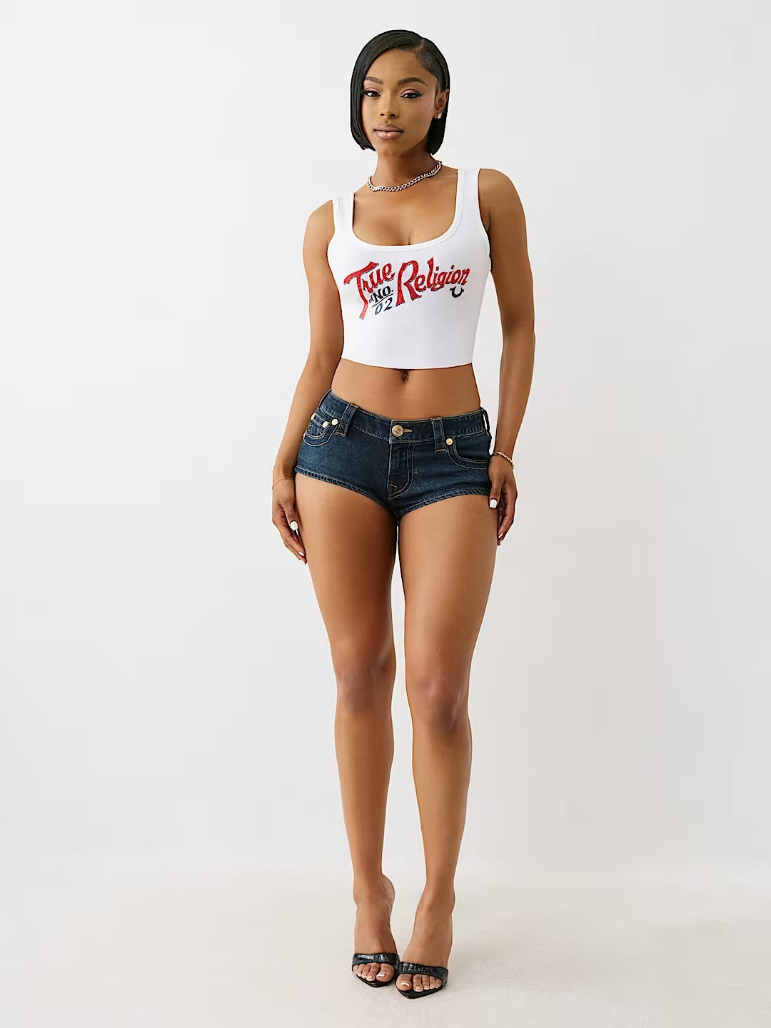 CRYSTAL RIB CROP TANK