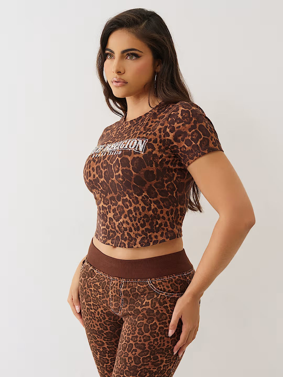 LEOPARD CRYSTALS  SS BABY TEE