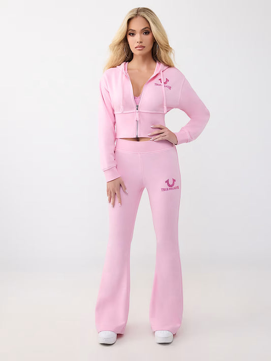 EMBROIDERED FLARE PANTS