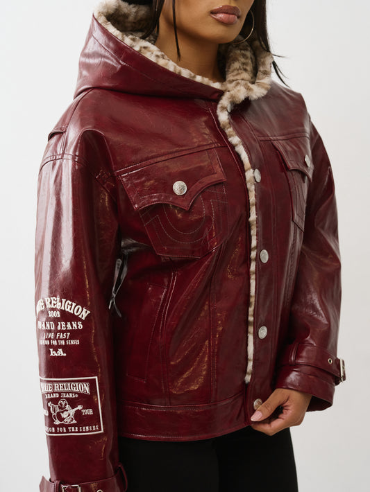 OVERSIZE PATENT LEATHER JACKET