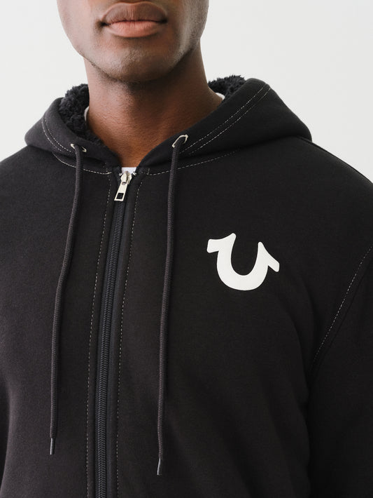 LOGO SEAL SHERPA ZIP HOODIE