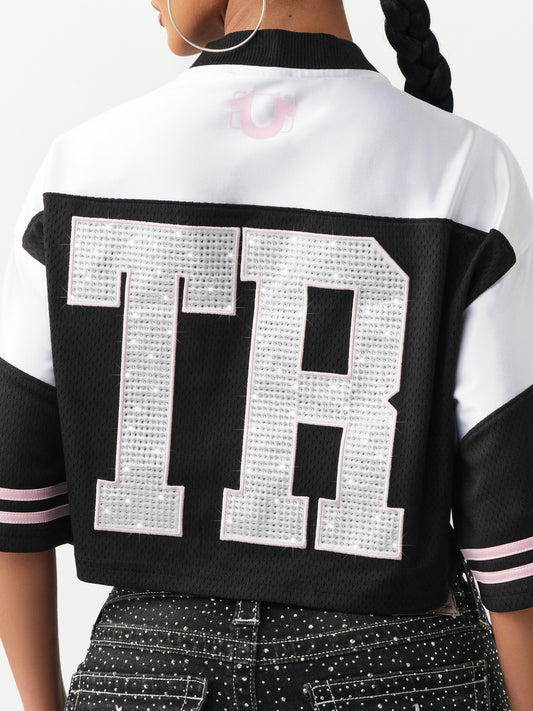 CRYSTAL SPORTY JERSEY SHIRT