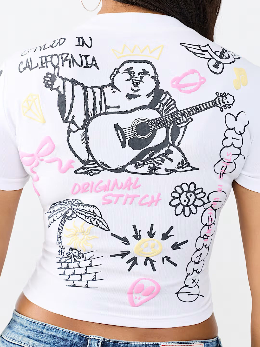 SKETCHED AOP LOGO BABY TEE