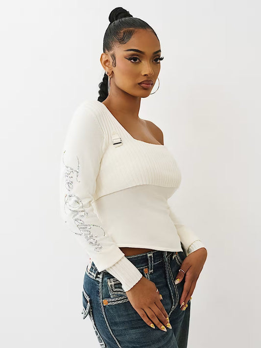 ASYMMETRICAL OFF SHLDR SWEATER