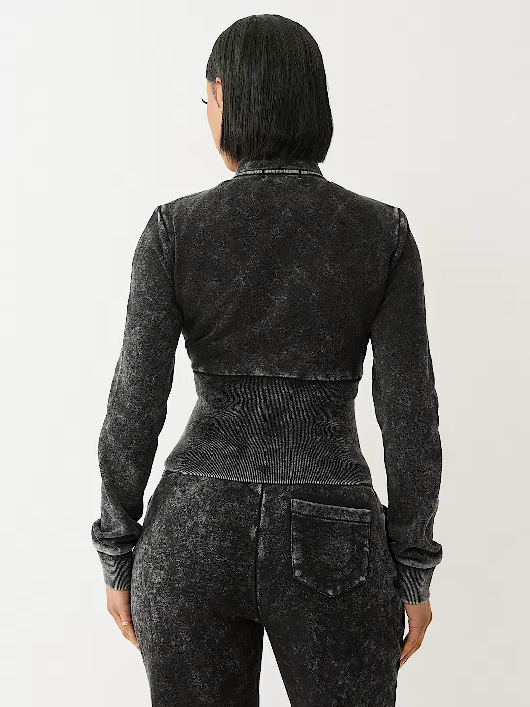 HIGH RIB SHRUNKEN ZIP HOODIE