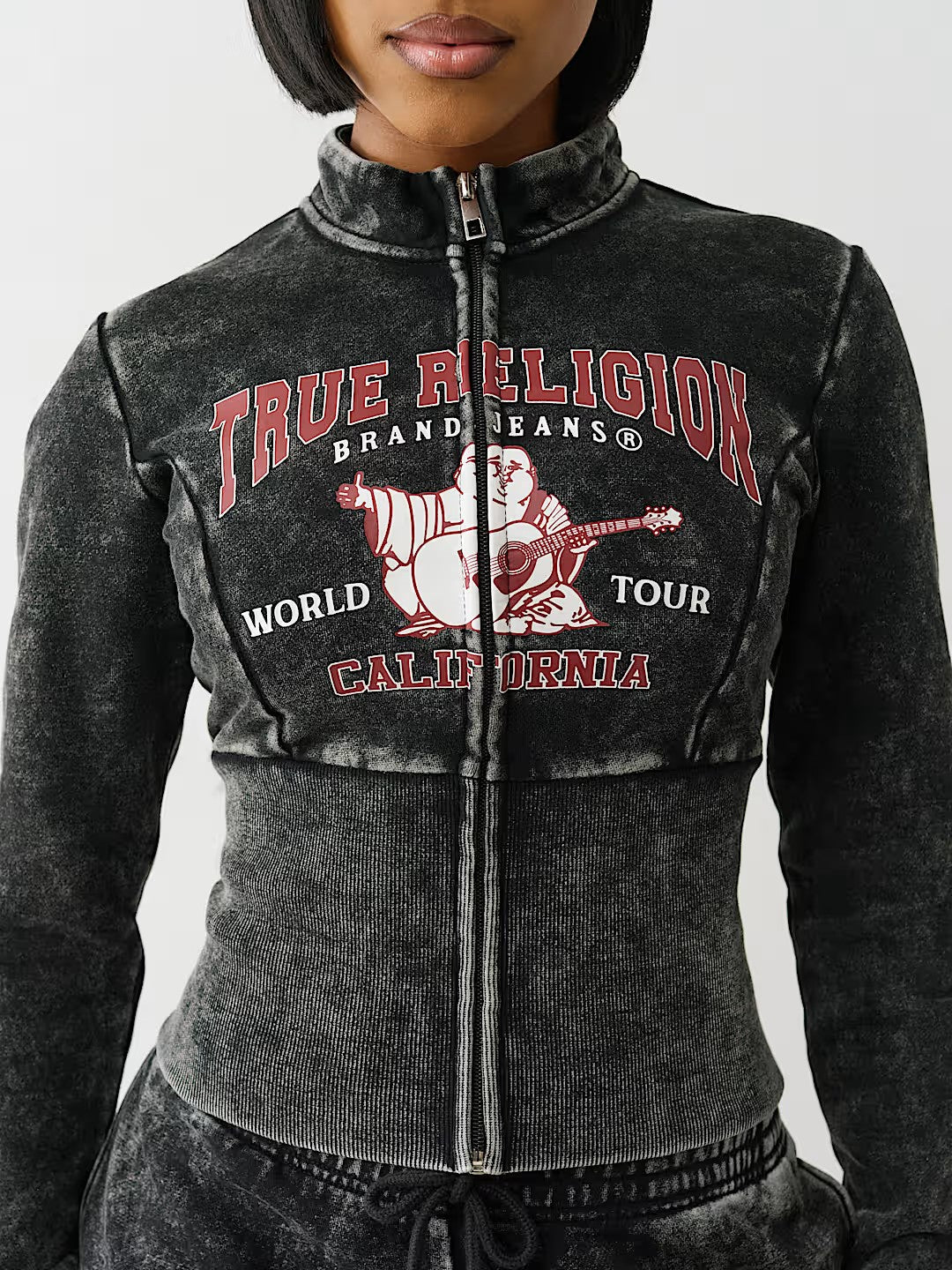HIGH RIB SHRUNKEN ZIP HOODIE