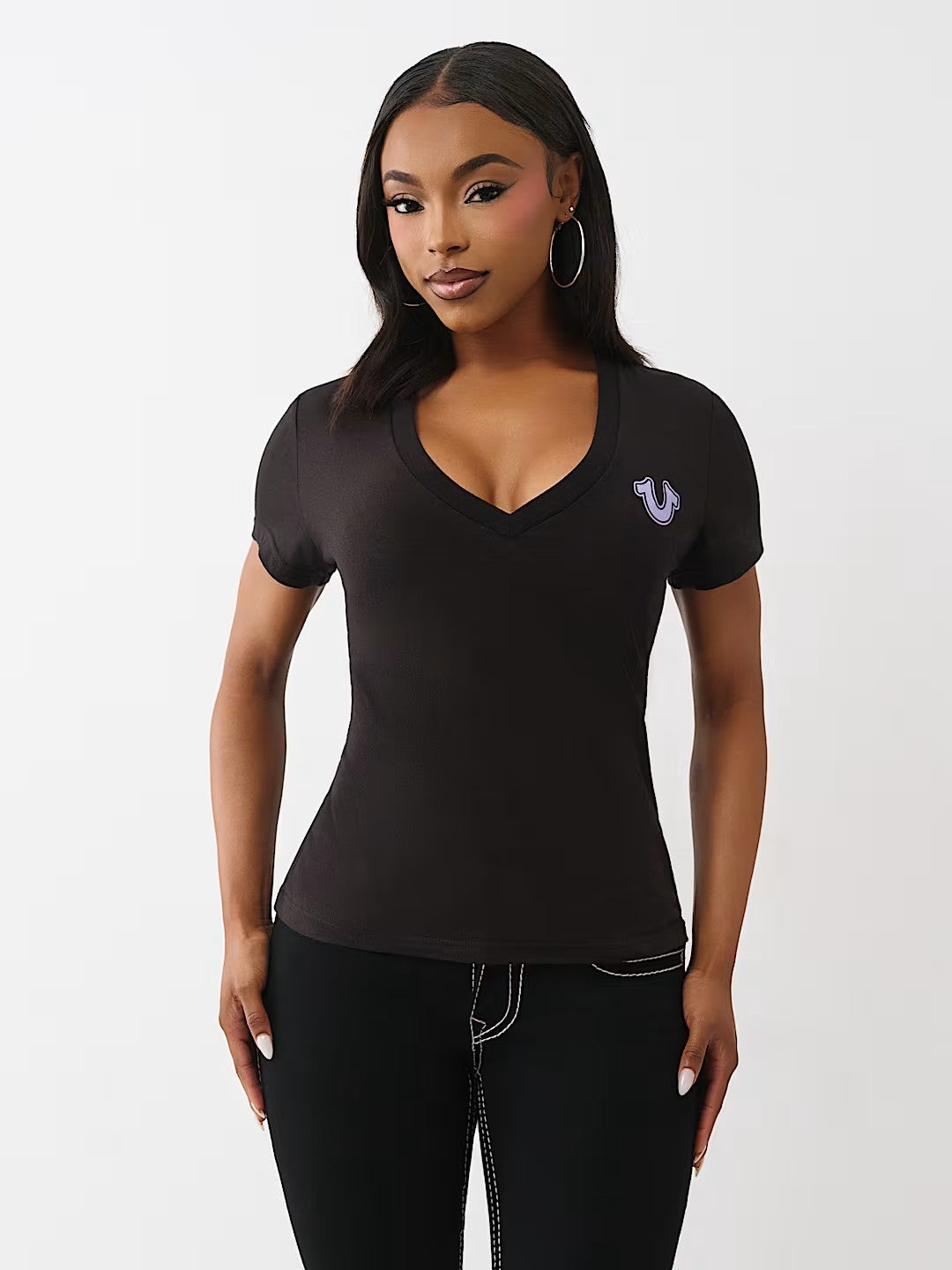 CRUSHED HS WING VNECK TEE