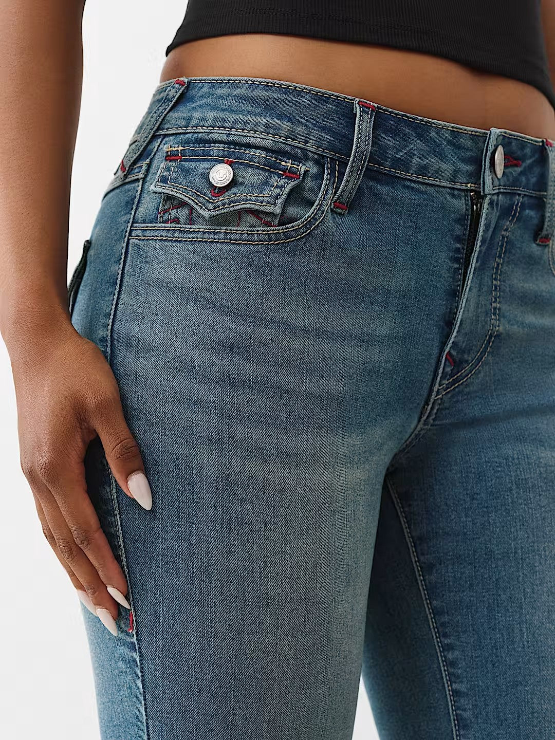 BECCA SN MID RISE FLAP BOOTCUT