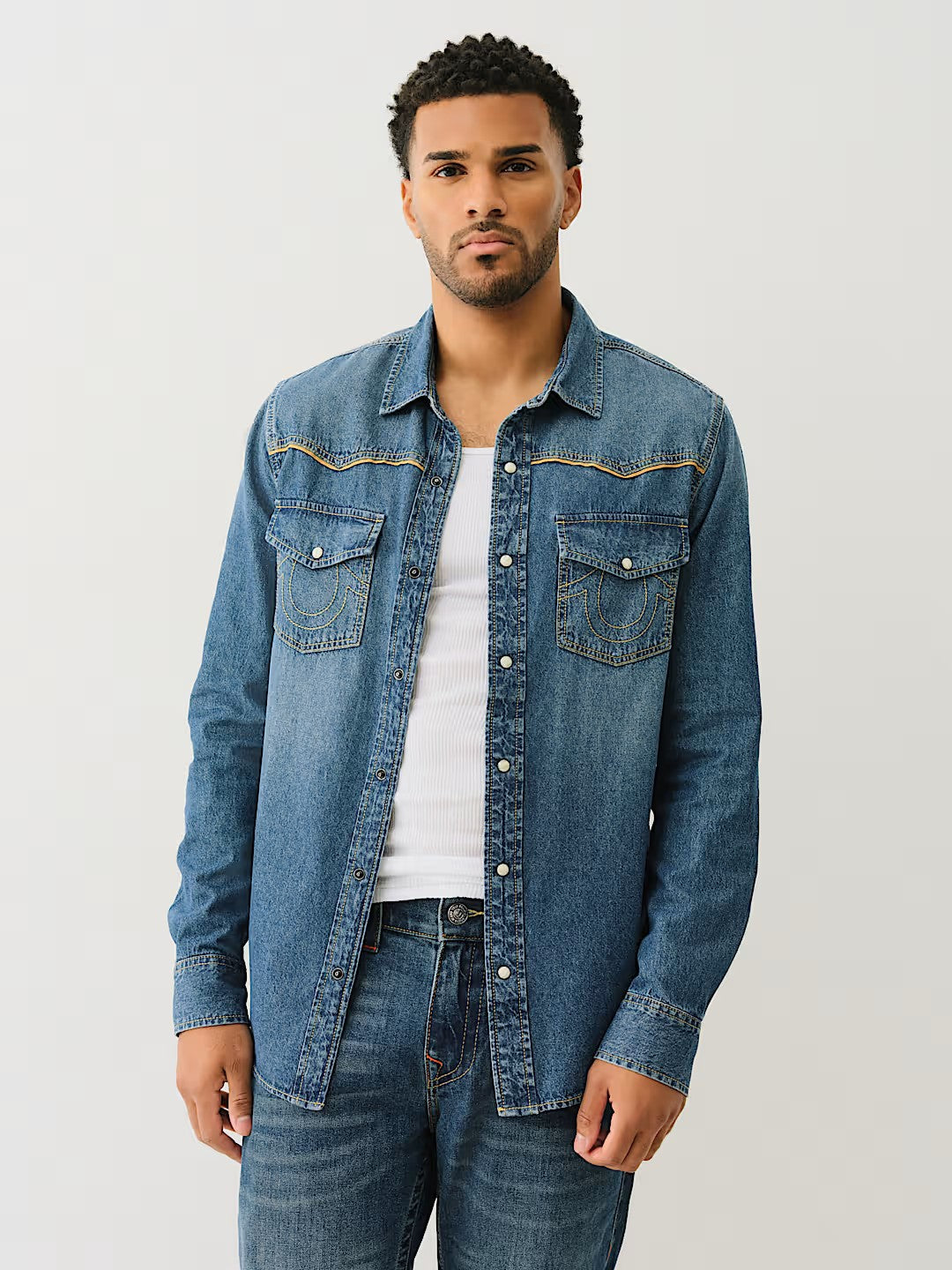 WESTERN CHAMBRAY LS SHIRT