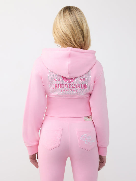 BIG T HIGH WAISTBAND ZIP UP HO
