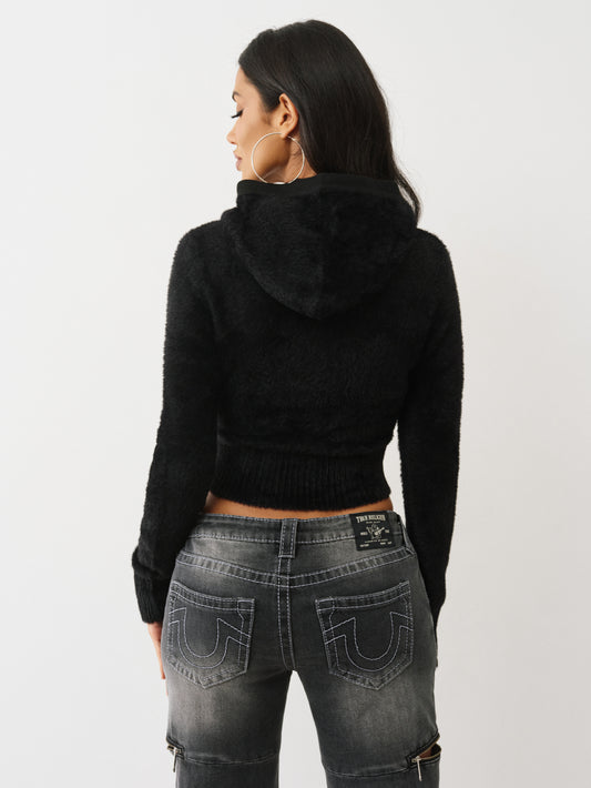 COZY JACQUARDED ZIP HOODIE