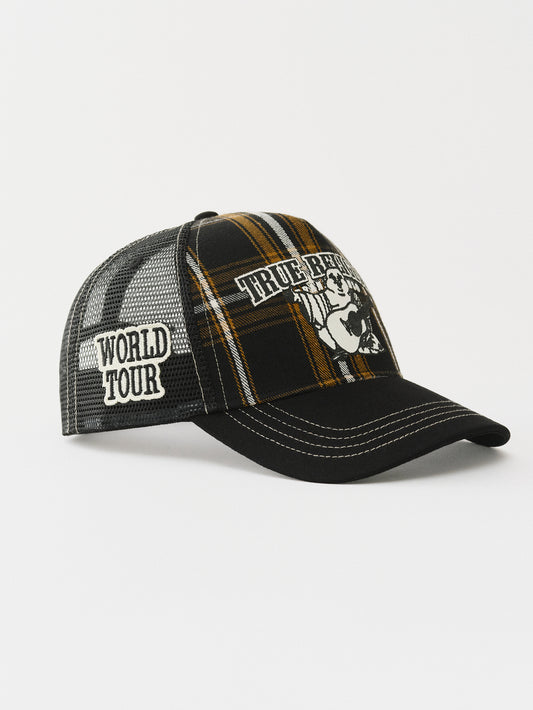 PLAID TRUCKER HAT
