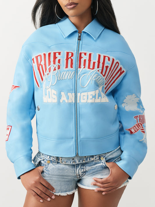 BRANDED PU VARSITY JKT