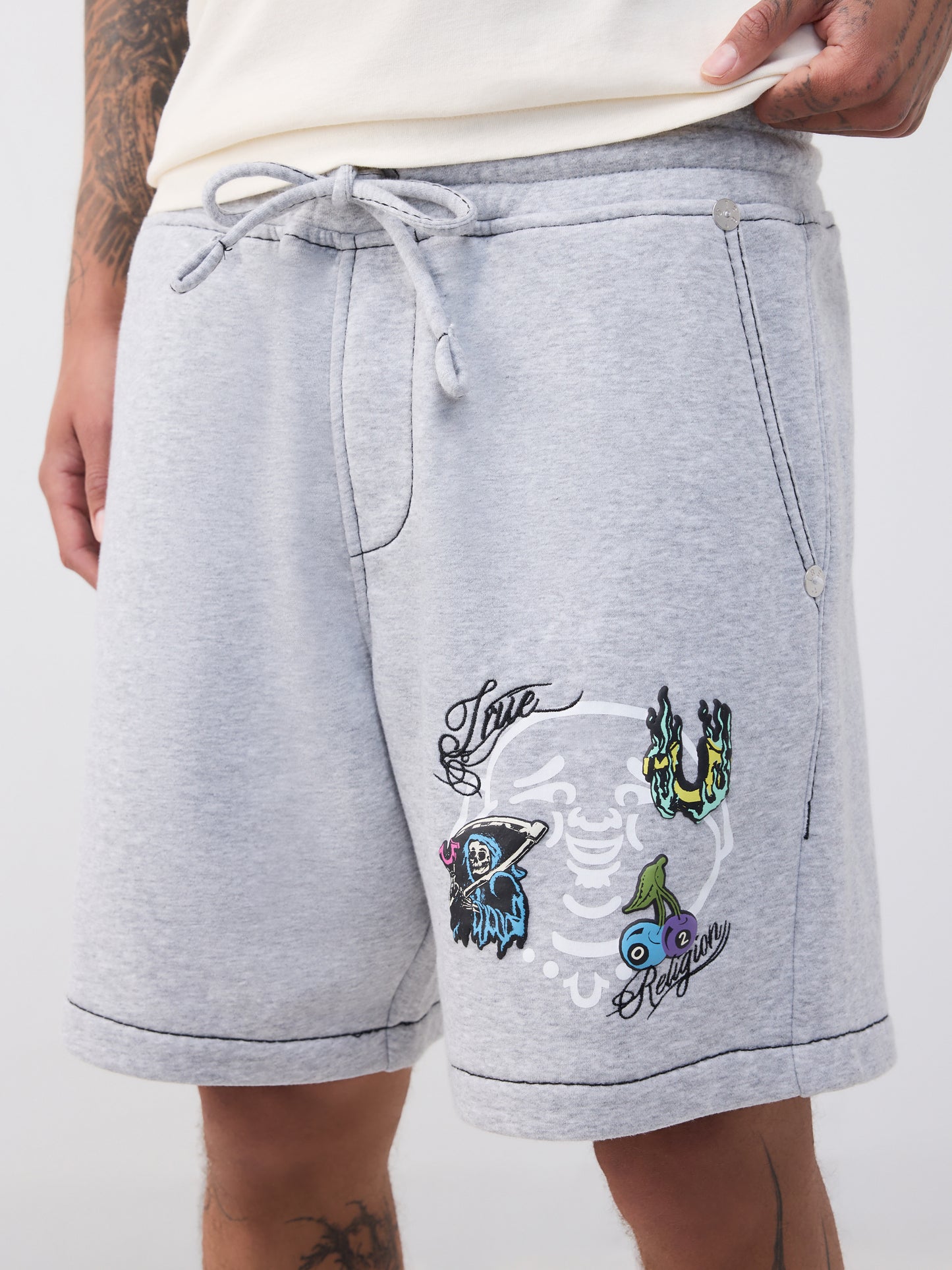 BUDDHA FACE BIG T FLEECE SHORT