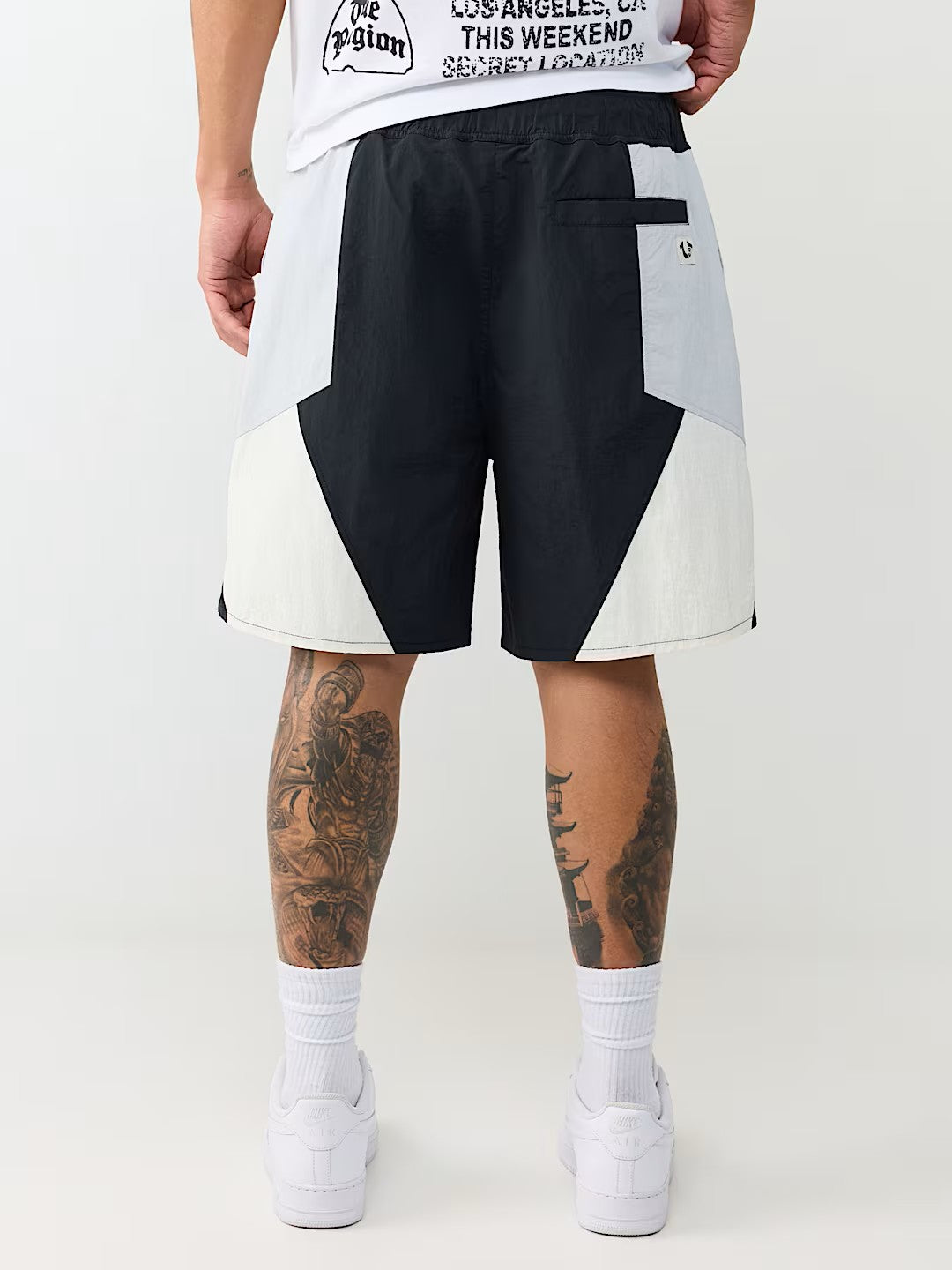 COLOR BLOCK NYLON TRACK SHORT
