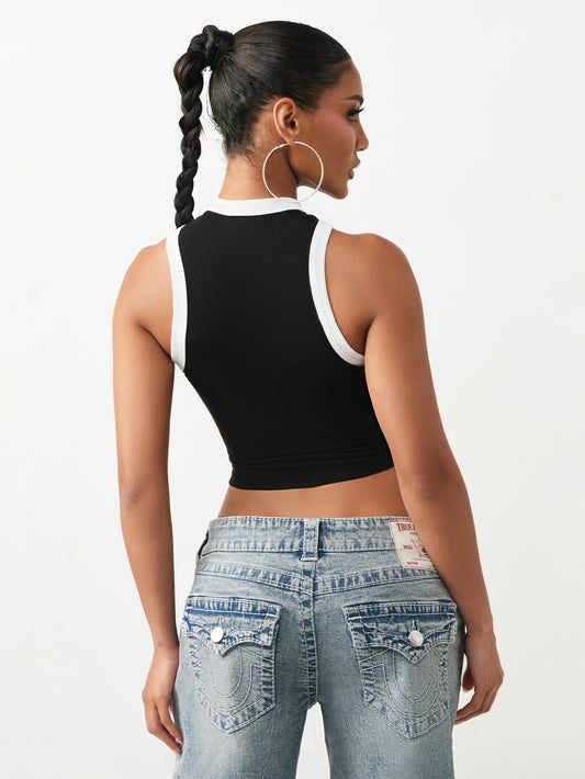 CRYSTAL RINGER RACER TANK TOP