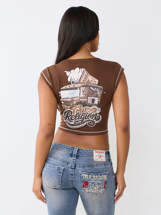 CRYSTAL ICECREAM RIB NOTCH TEE