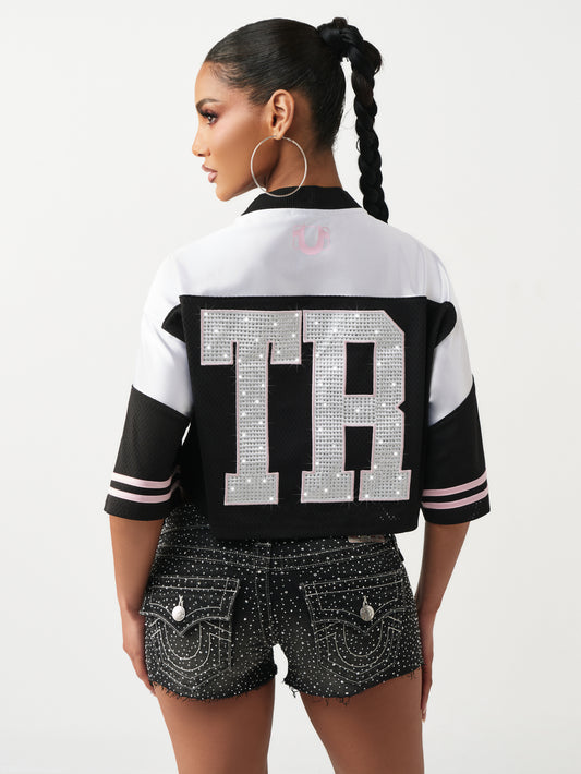 CRYSTAL SPORTY JERSEY SHIRT